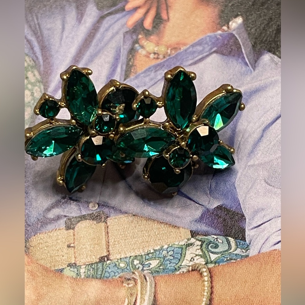 JCREW Emerald Green Floral Earrings